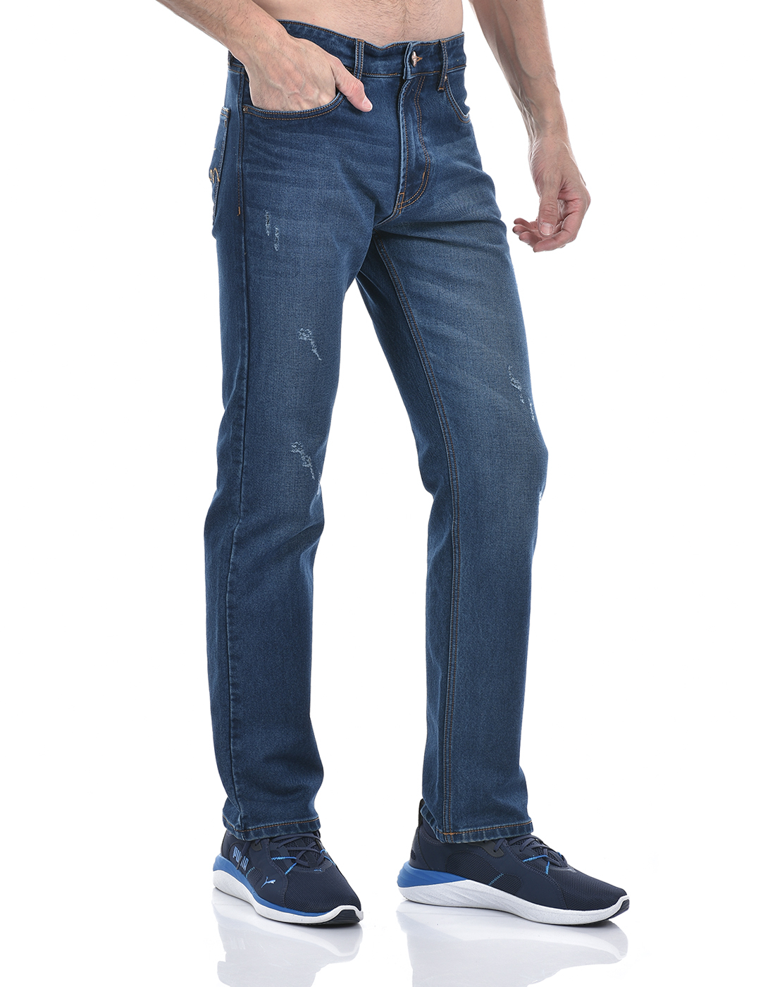 Numero Uno Men Solid Blue Jeans